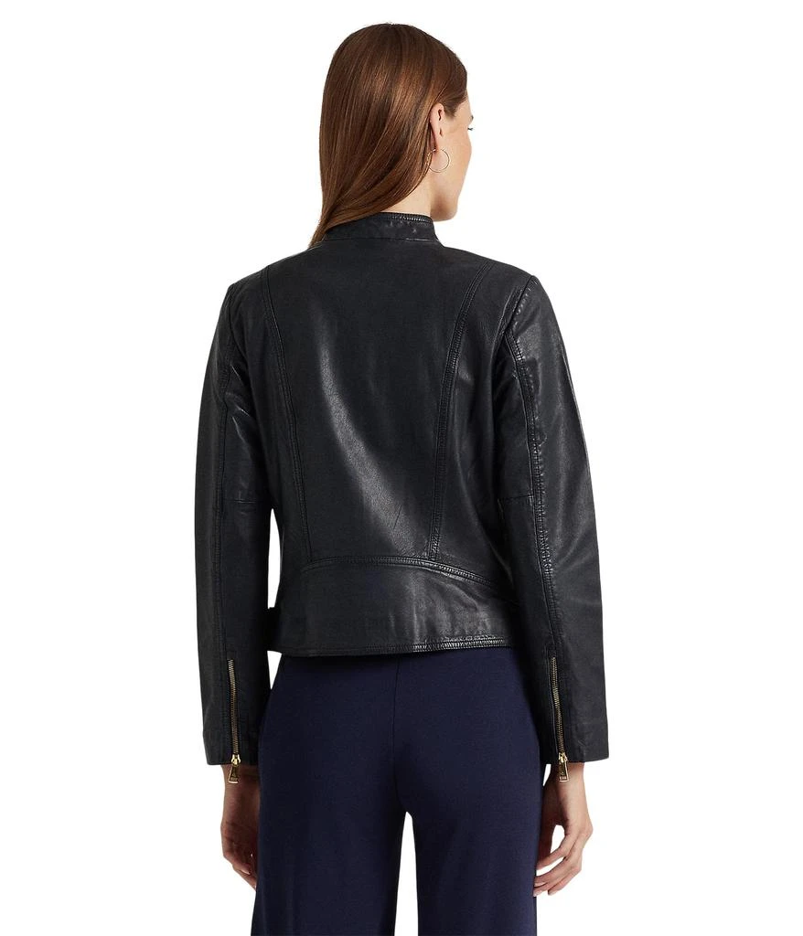 商品Ralph Lauren|Tumbled Leather Moto Jacket,价格¥3708,第2张图片详细描述