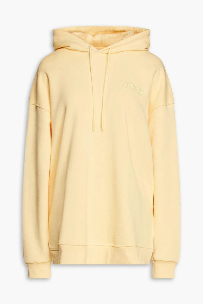 商品Ganni|Embroidered cotton-blend fleece hoodie,价格¥422,第1张图片