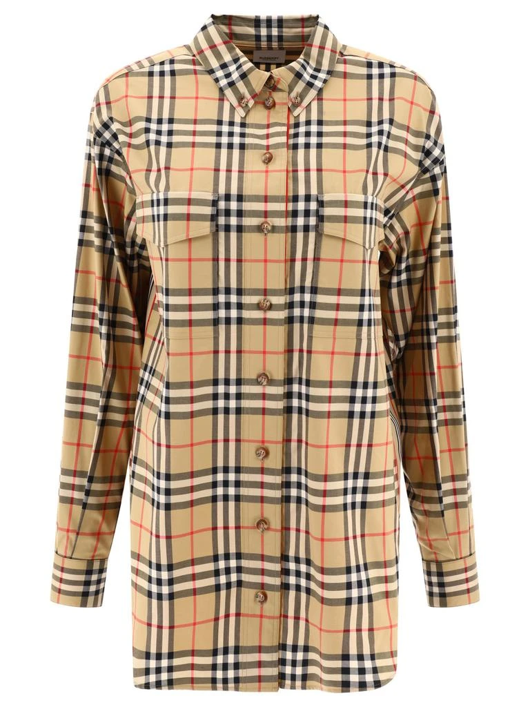 商品Burberry|Check Shirt Shirts Beige,价格¥3863,第1张图片