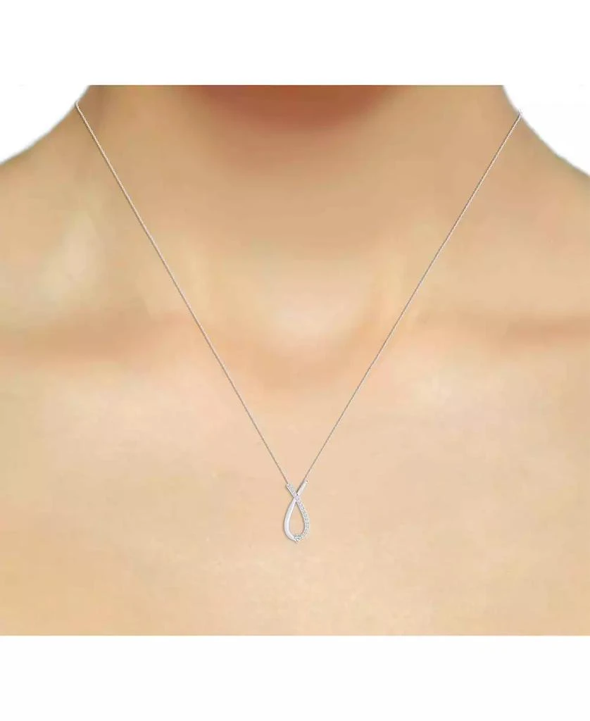 商品Macy's|2-Pc. Set Diamond Pendant Necklace & Matching Earrings Set (1/2 ct. t.w.) in Sterling Silver,价格¥1834,第3张图片详细描述