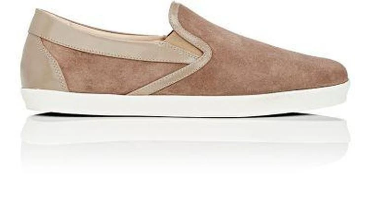 商品Barneys New York|Leather-Trimmed Slip-On Sneakers,价格¥961,第1张图片