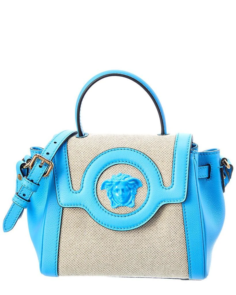 商品Versace|Versace La Medusa Small Canvas & Leather Shoulder Bag,价格¥7942,第1张图片