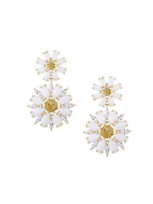 商品Eye Candy LA|Luxe 18K Goldplated & Crystal Flower Drop Earrings,价格¥290,第1张图片