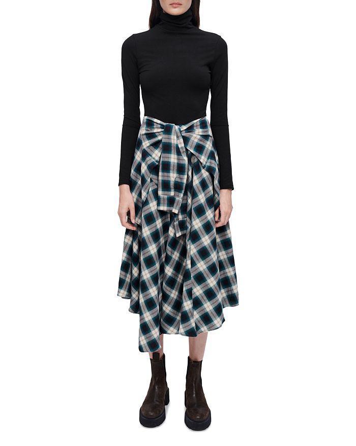 商品Maje|Raprisera Tie Front Flannel Dress,价格¥3341,第3张图片详细描述