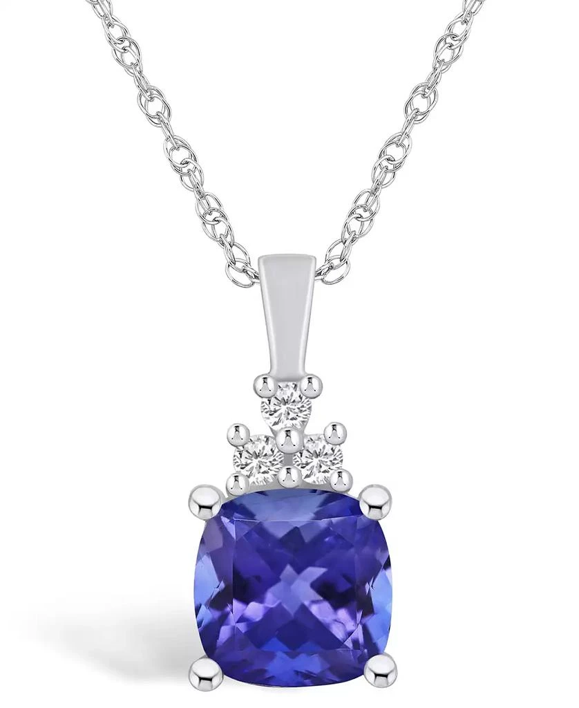 商品Macy's|Tanzanite (2-1/3 Ct. t.w.) and Diamond (1/10 Ct. t.w.) Pendant Necklace,价格¥18080,第1张图片
