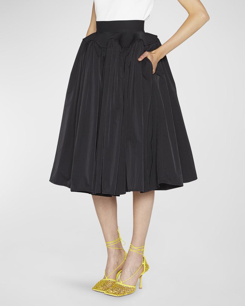 Gathered Midi Skirt w/ Flare Waistband商品第1张图片规格展示