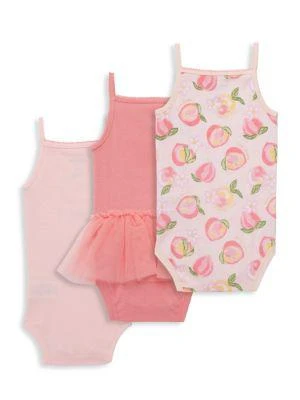 商品Juicy Couture|​Baby Girl’s 3-Piece Peach Logo Bodysuit Set,价格¥151,第2张图片详细描述