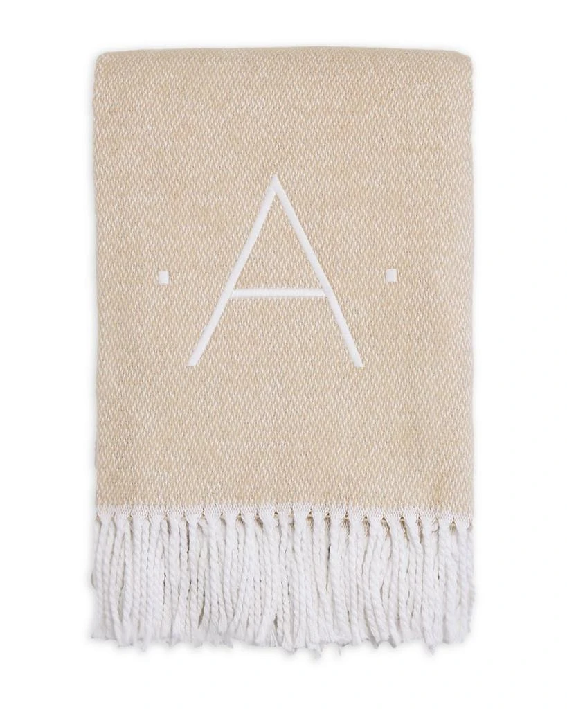 商品Matouk|Pezzo Monogrammed Fringe Throw Blanket,价格¥645,第1张图片