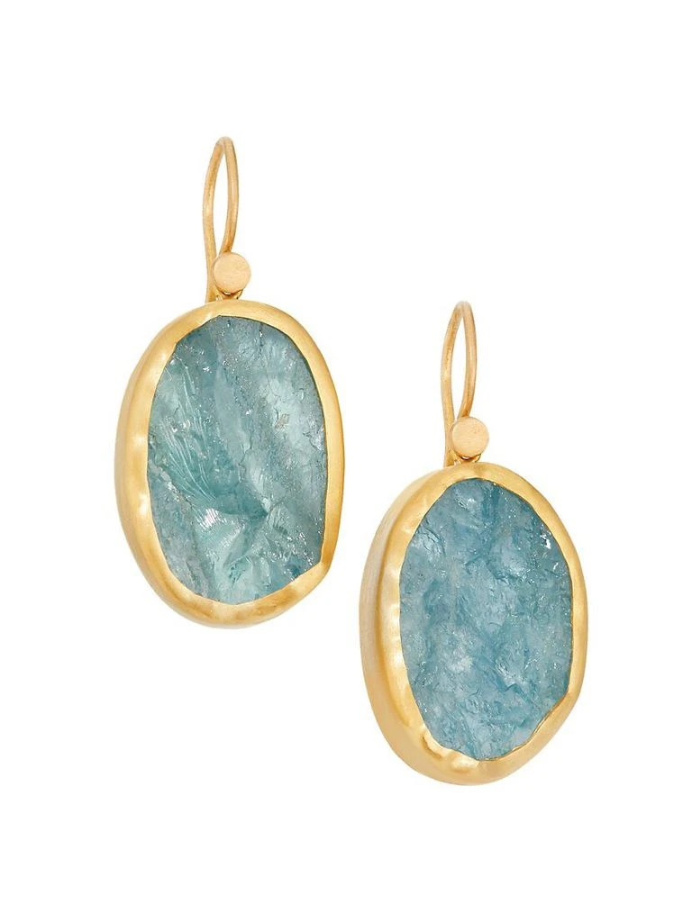 商品Eli Halili|22K Yellow Gold &amp; Aquamarine Drop Earrings,价格¥56199,第1张图片