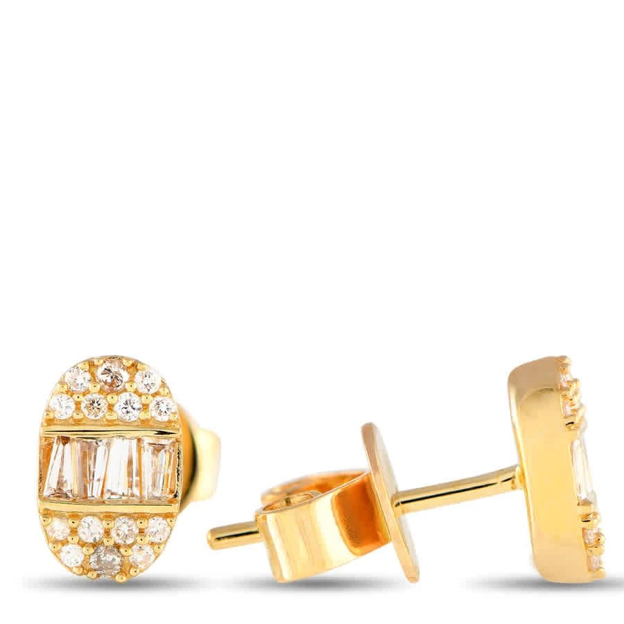 商品LB Exclusive|14K Yellow Gold 0.30ct Diamond Oval Stud Earrings,价格¥3126,第2张图片详细描述