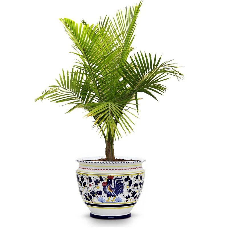 商品Artistica - Deruta of Italy|Orvieto Green Rooster: Luxury Cachepot Planter Large,价格¥2476,第2张图片详细描述