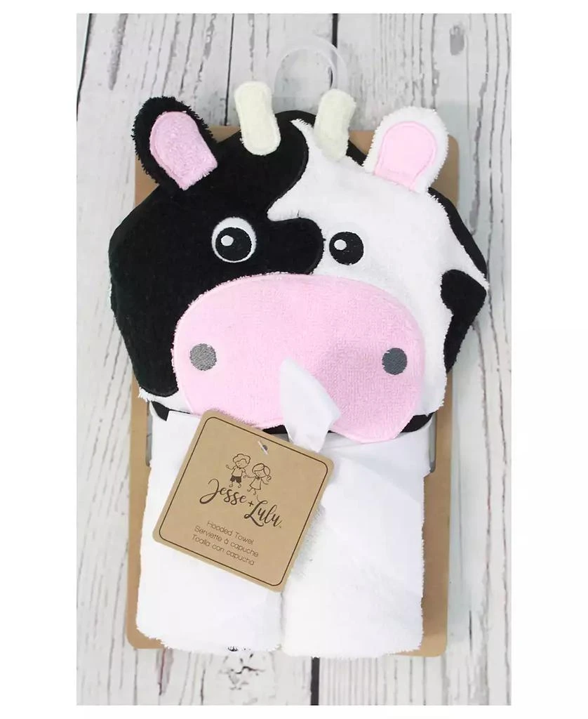 商品Jesse & Lulu|3 Stories Trading Jesse Lulu Infant Hooded Towel, Cow,价格¥172,第1张图片