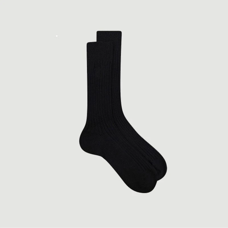 商品AMI|Pair of plain cotton blend socks BLACK AMI PARIS,价格¥331,第1张图片