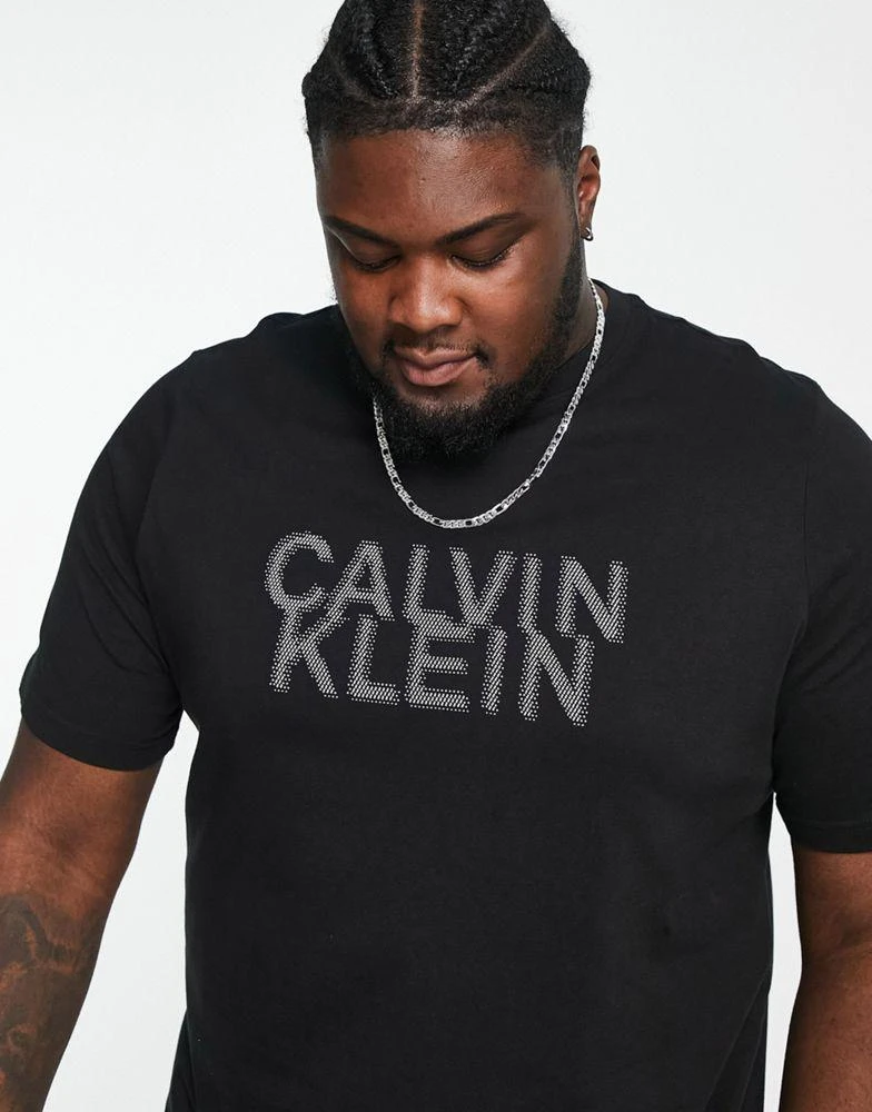 商品Calvin Klein|Calvin Klein Big & Tall distorted logo t-shirt in black,价格¥484,第2张图片详细描述