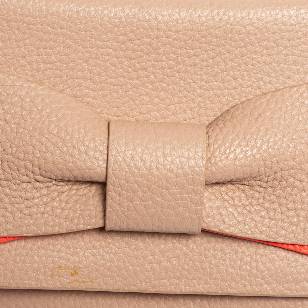 Kate Spade Light Pink Leather Bow Flap Shoulder Bag商品第5张图片规格展示