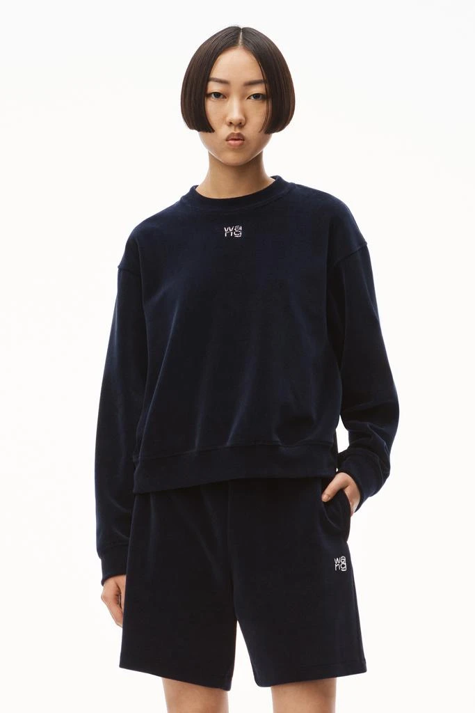 商品Alexander Wang|HOTFIX LOGO SWEATSHIRT IN VELOUR,价格¥1230,第2张图片详细描述