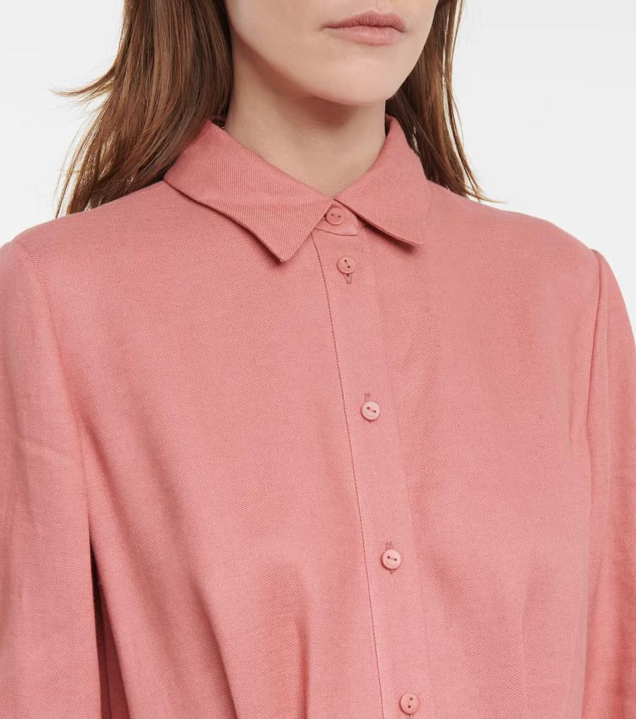 商品Loro Piana|Lucienne belted linen shirt dress,价格¥19811,第4张图片详细描述