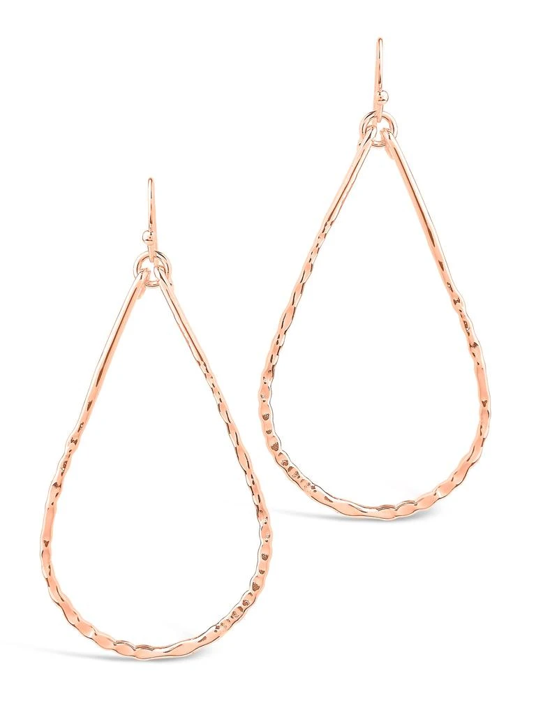 商品Sterling Forever|Hammered Teardrop Dangle Earring-Rose Gold,价格¥174,第1张图片