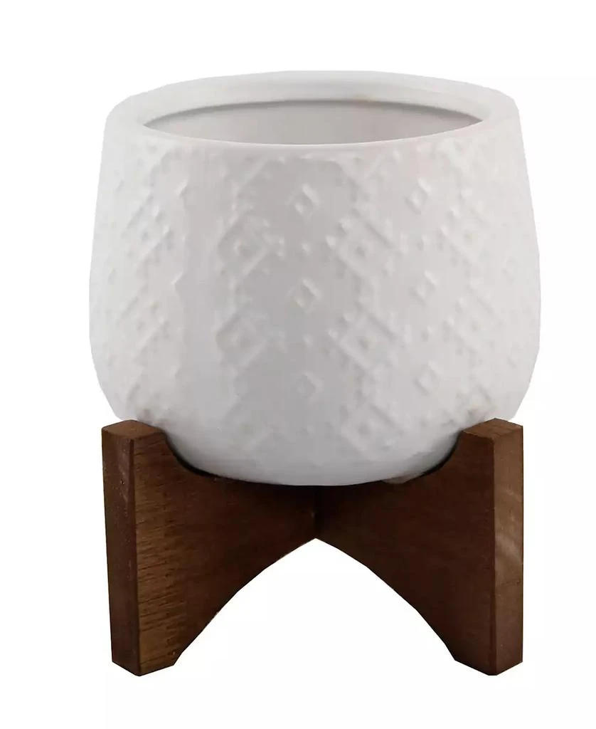 商品Flora Bunda|Indian Ceramic Planter on Stand, 4.75",价格¥222,第1张图片