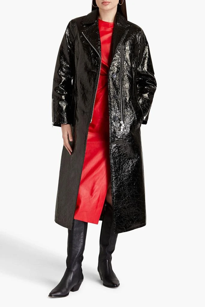 商品STAND STUDIO|Crombie faux patent-leather coat,价格¥1657,第2张图片详细描述