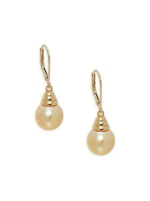 商品BELPEARL|14K Yellow Gold & South Sea Cultured Pearl Drop Earrings,价格¥3748,第1张图片