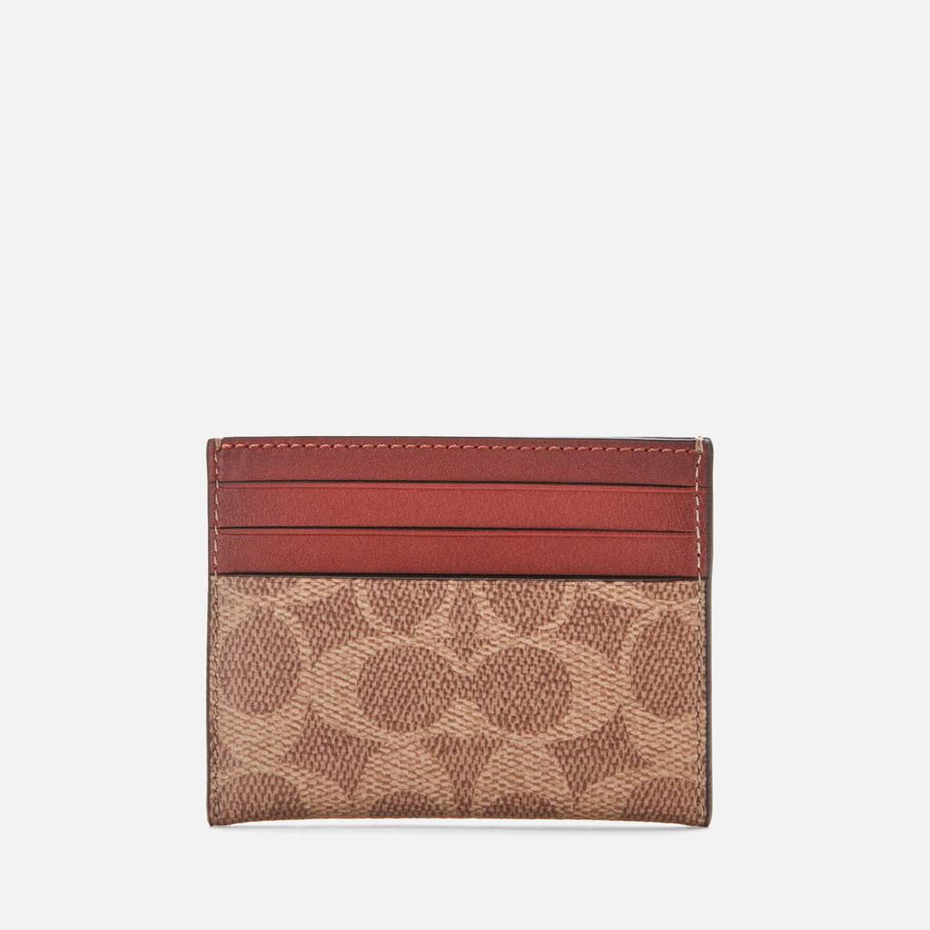 Coach Men's Flat Card Case - Tan/Rust商品第2张图片规格展示