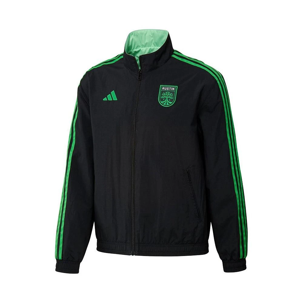 商品Adidas|Men's Black and Green Austin FC 2023 On-Field Anthem Full-Zip Reversible Team Jacket,价格¥600,第2张图片详细描述
