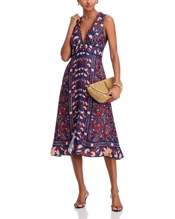 商品Farm Rio|Boho Floral Scarf Midi Dress,价格¥1143,第2张图片详细描述