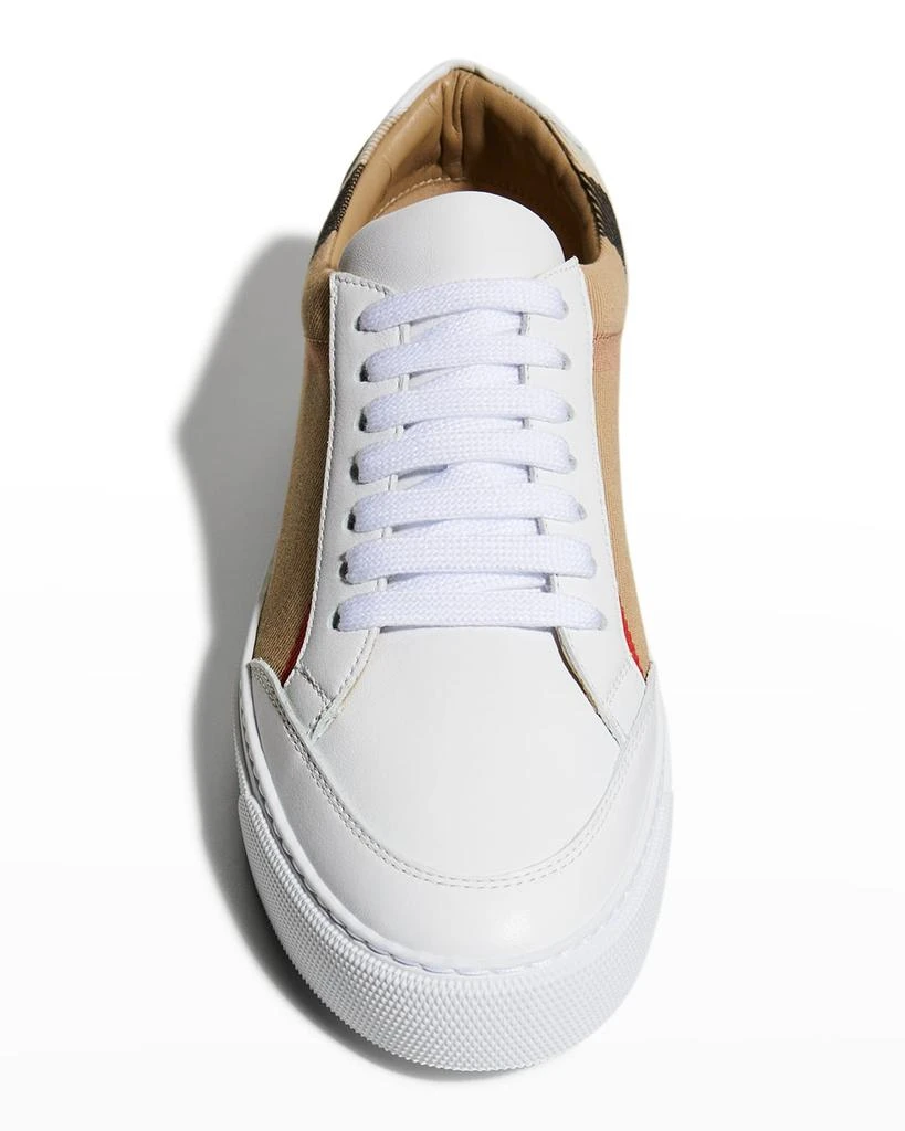 商品Burberry|New Salmond Check Leather Sneakers,价格¥4590,第5张图片详细描述