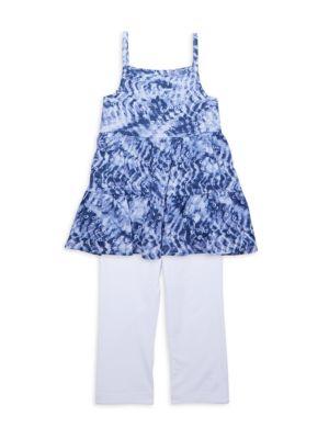 Little Girl's 2-Piece Tie-Dye Tunic & Leggings Set商品第2张图片规格展示