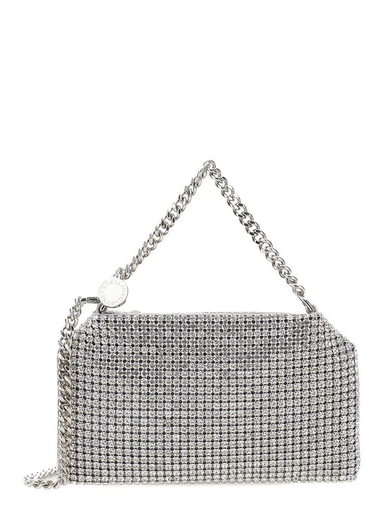 商品Stella McCartney|'Falabella' Silver Shoulder Bag With Logo Charm And Crystals In Mesh Woman,价格¥5419,第1张图片