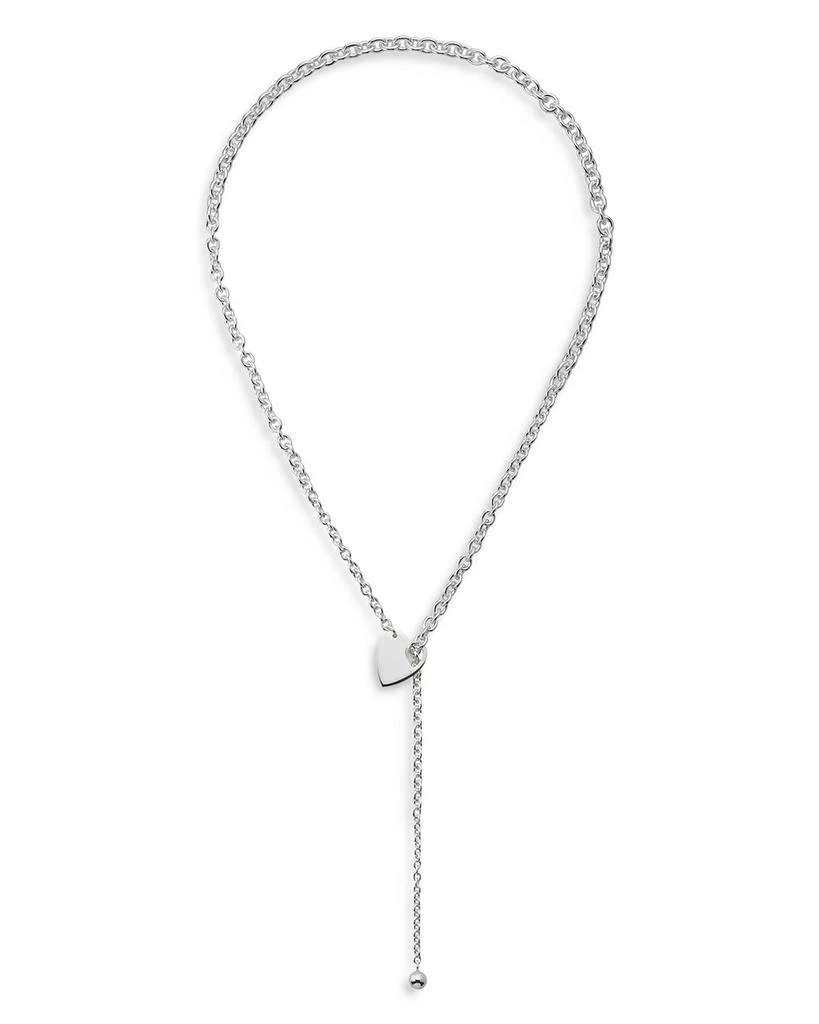 Sterling Silver Trademark Heart Lariat Necklace, 24" 商品