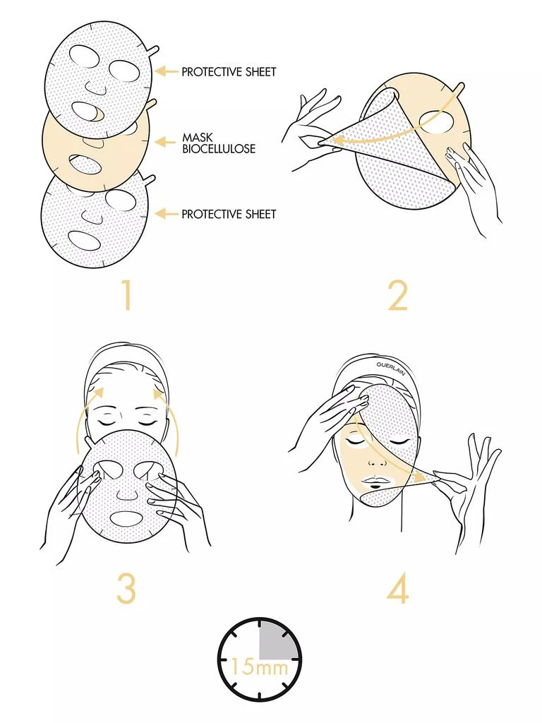 商品Guerlain|Abeille Royale 4-Piece Honey Cataplasm Sheet Mask Set,价格¥965,第4张图片详细描述