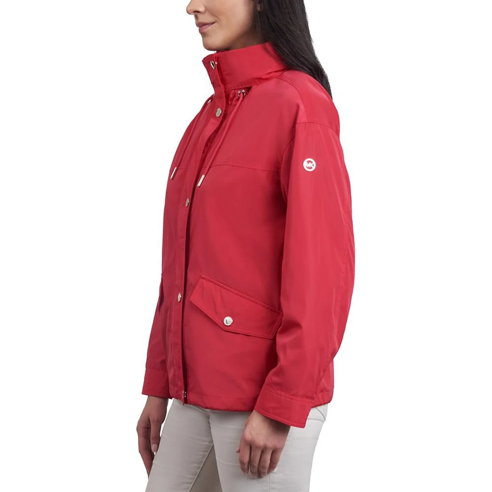 商品Michael Kors|Women's Petite Hooded Bomber Raincoat,价格¥1339,第3张图片详细描述