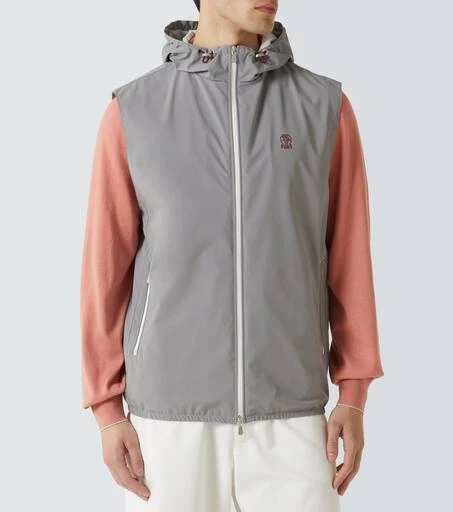 商品Brunello Cucinelli|Logo连帽拉链背心,价格¥21962,第3张图片详细描述