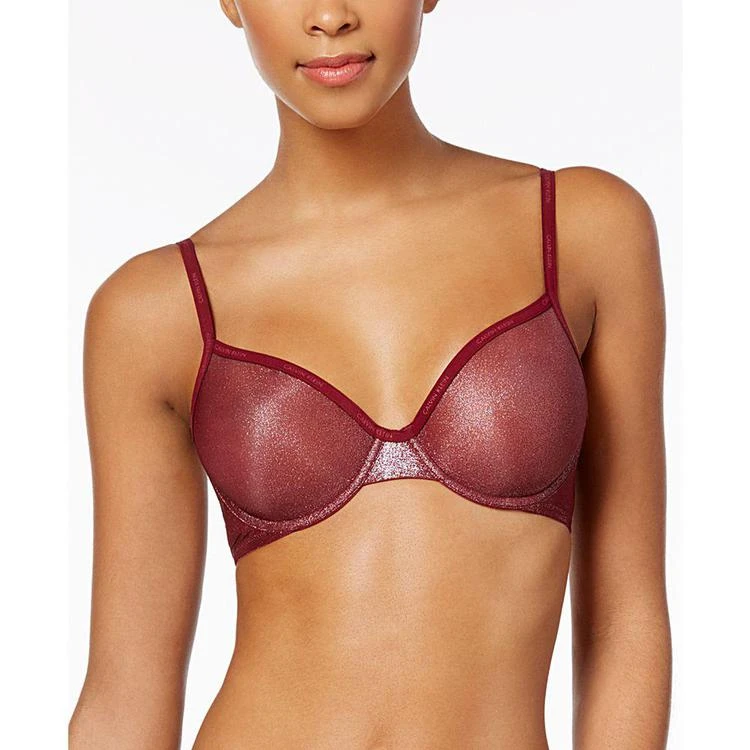 商品Calvin Klein|Sheer Marquisette Logo-Trimmed Bra QF4225,价格¥160,第1张图片