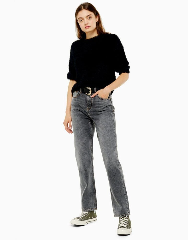 商品Topshop|Topshop Editor straight leg jeans in grey,价格¥167,第4张图片详细描述