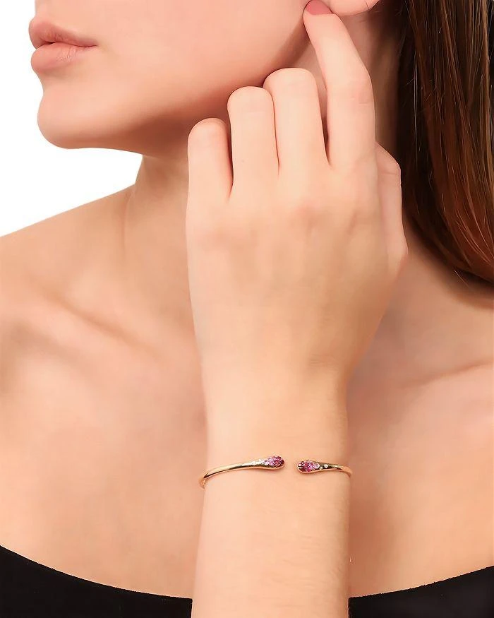 商品Alberto Milani|18K Yellow Gold Via Fiori Scuri Diamond & Pink Sapphire Cuff Bracelet - Exclusive, Italy Campaign,价格¥32222,第3张图片详细描述