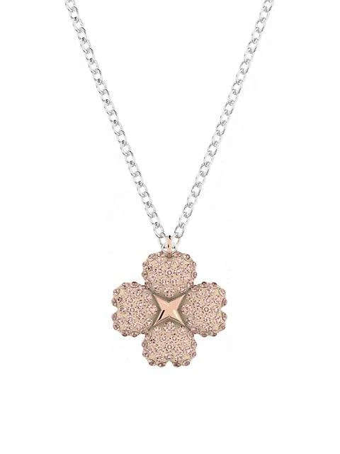 商品Swarovski|Latisha Rhodium-Plated & Swarovski Crystal Reversible Flower Pendant Necklace,价格¥1079,第2张图片详细描述