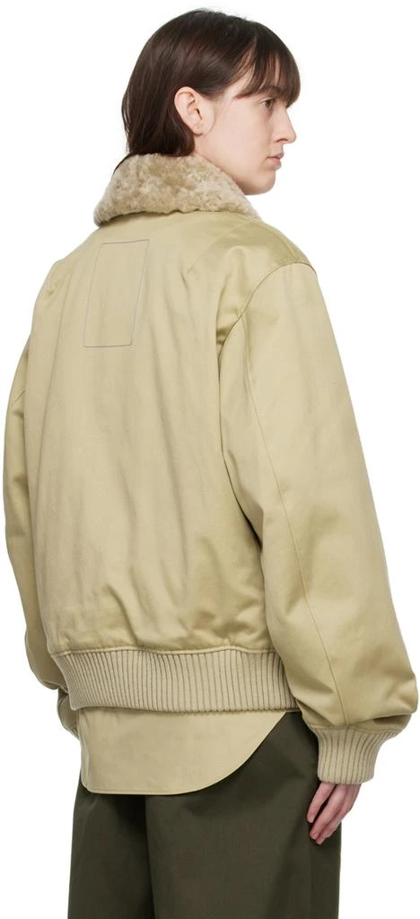 商品Burberry|Beige Offset Zip Bomber Jacket,价格¥10545,第3张图片详细描述