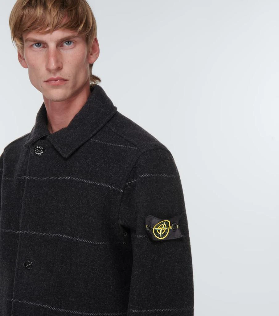 商品Stone Island|羊毛混纺条纹大衣,价格¥9458,第5张图片详细描述