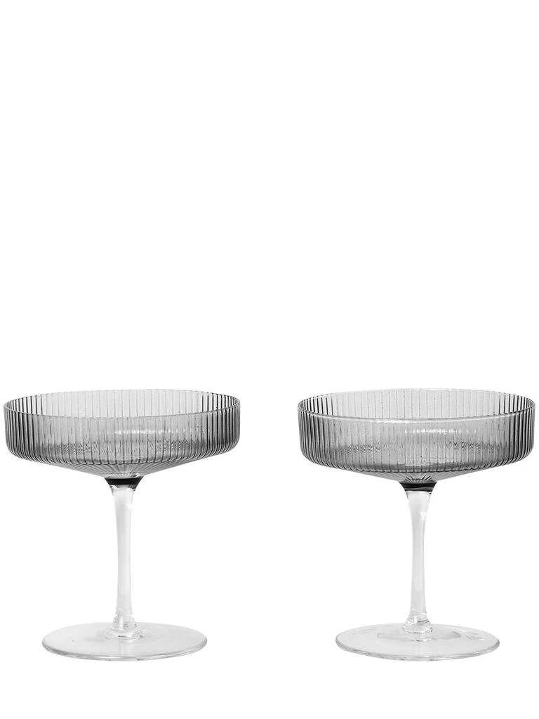 商品Ferm Living|Set Of 2 Ripple Champagne Glasses,价格¥369,第1张图片