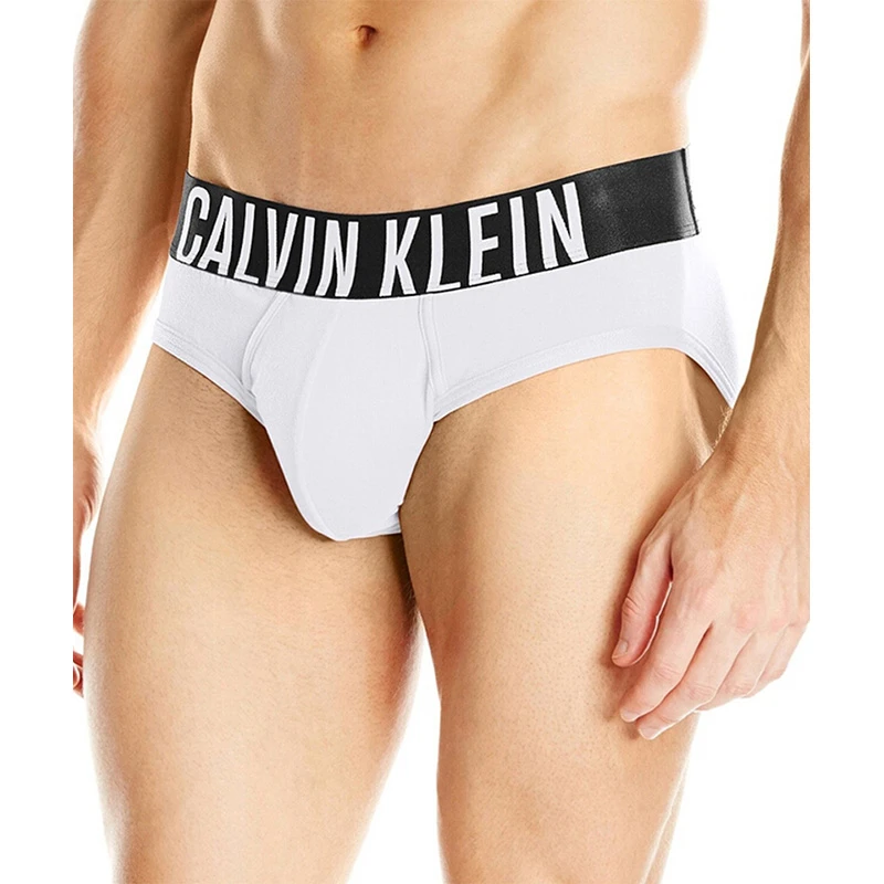 Calvin Klein 卡尔文 克莱恩 白色涤纶腰边加宽男士三角内裤 NB1044-100 商品