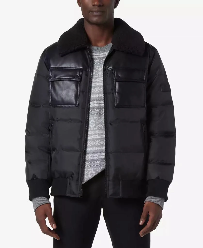 商品Marc New York by Andrew Marc|Men's Beaumont Aviator Puffer with Faux Leather Trim,价格¥1756,第1张图片