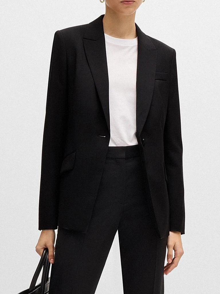 商品Hugo Boss|Regular-Fit Jacket In Virgin Wool With Slit Cuffs,价格¥4474,第2张图片详细描述