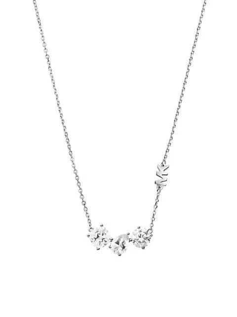 商品Michael Kors|Premium Sterling Silver & Cubic Zirconia Cluster Necklace,价格¥1115,第1张图片