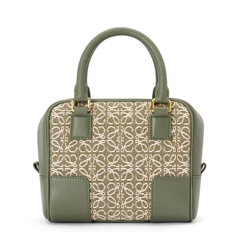 商品Loewe|【预售3-7天】LOEWE/罗意威 22新款Amazona 16系列 女士绿色/鳄梨绿徽标提花帆布配皮饰金锁单肩手提包A039N21X03-4364,价格¥15324,第6张图片详细描述