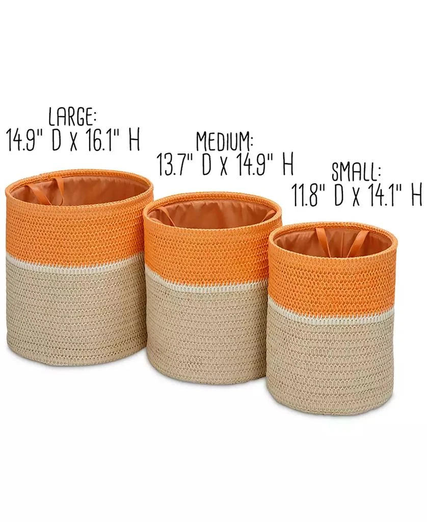 Paper Straw Nesting Baskets with Handles, Set of 3 商品