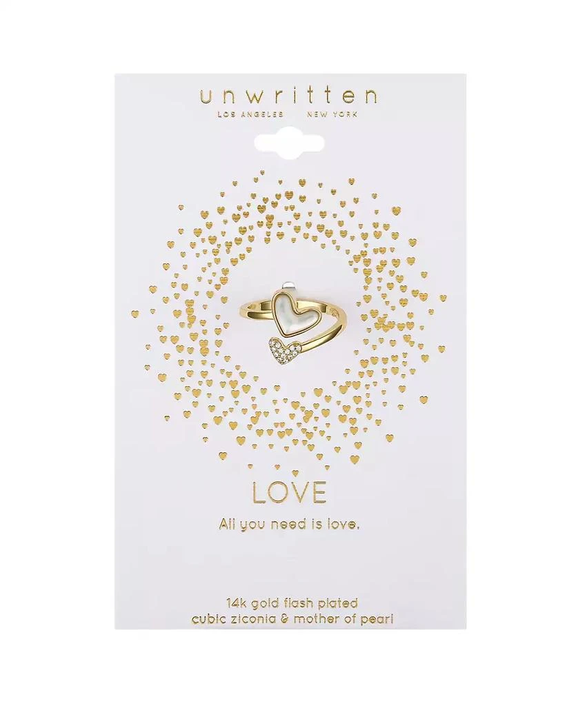 商品Unwritten|Cubic Zirconia and Mother of Pearl Heart Bypass Ring,价格¥108,第4张图片详细描述