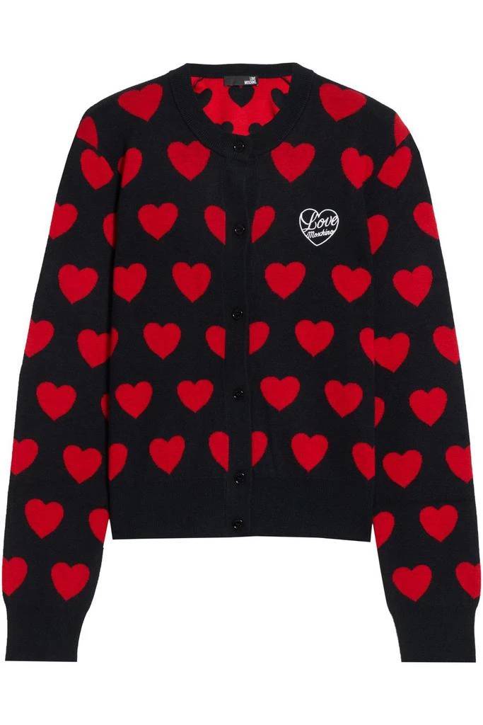 商品Love Moschino|Embroidered jacquard-knit cardigan,价格¥950,第1张图片